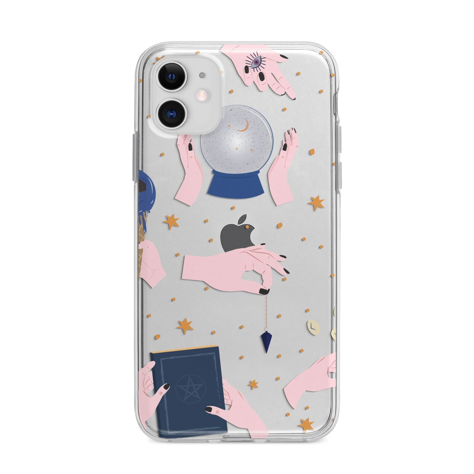 Clairvoyant Witches Hands Apple iPhone 11 in White with Bumper Case