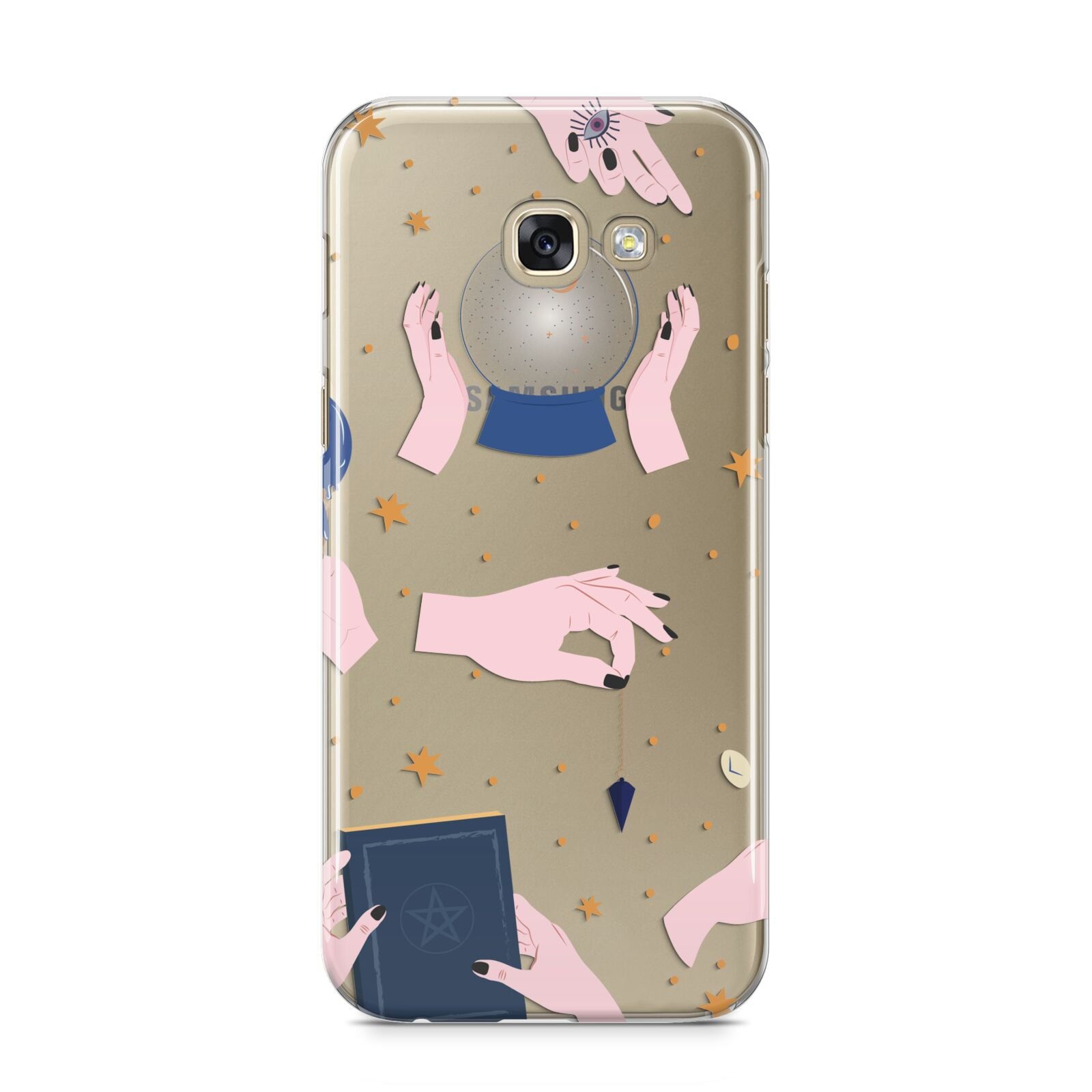 Clairvoyant Witches Hands Samsung Galaxy A5 2017 Case on gold phone