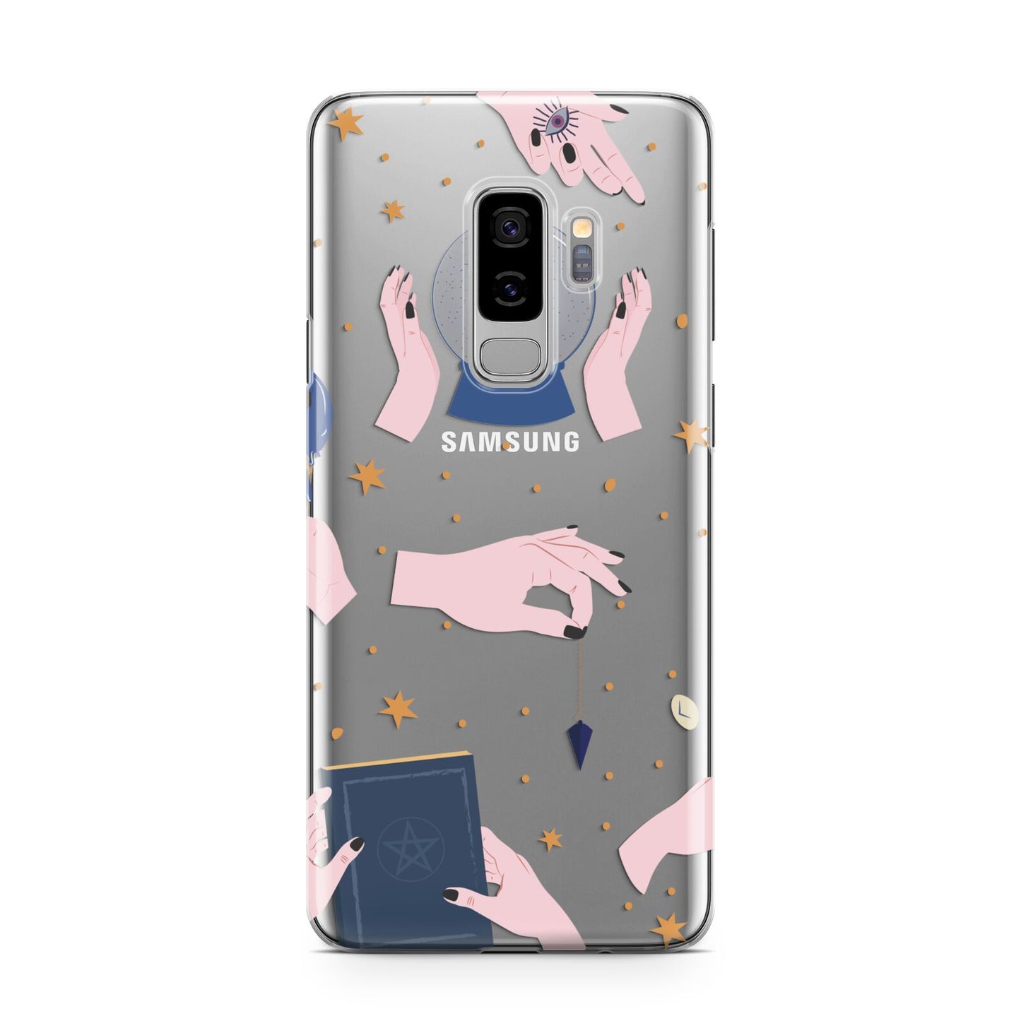 Clairvoyant Witches Hands Samsung Galaxy S9 Plus Case on Silver phone