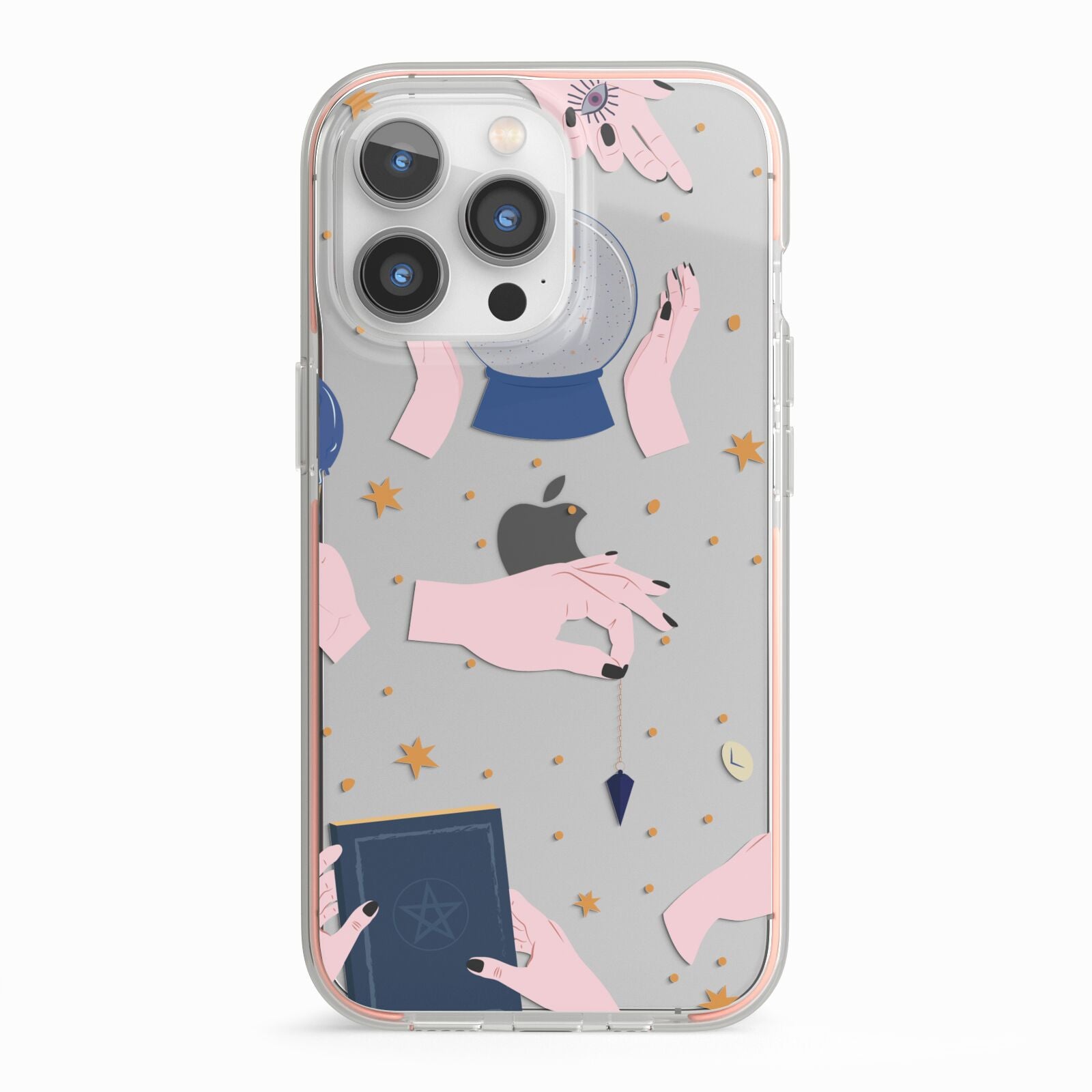 Clairvoyant Witches Hands iPhone 13 Pro TPU Impact Case with Pink Edges