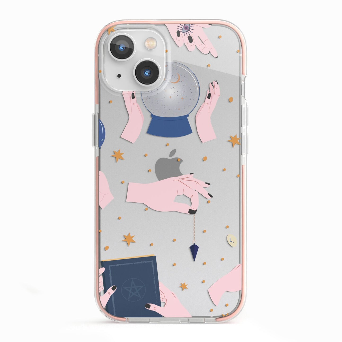 Clairvoyant Witches Hands iPhone 13 TPU Impact Case with Pink Edges