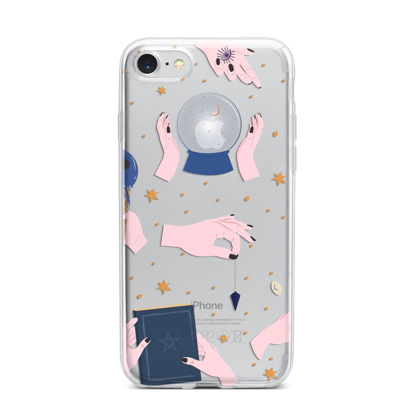 Clairvoyant Witches Hands iPhone 7 Bumper Case on Silver iPhone