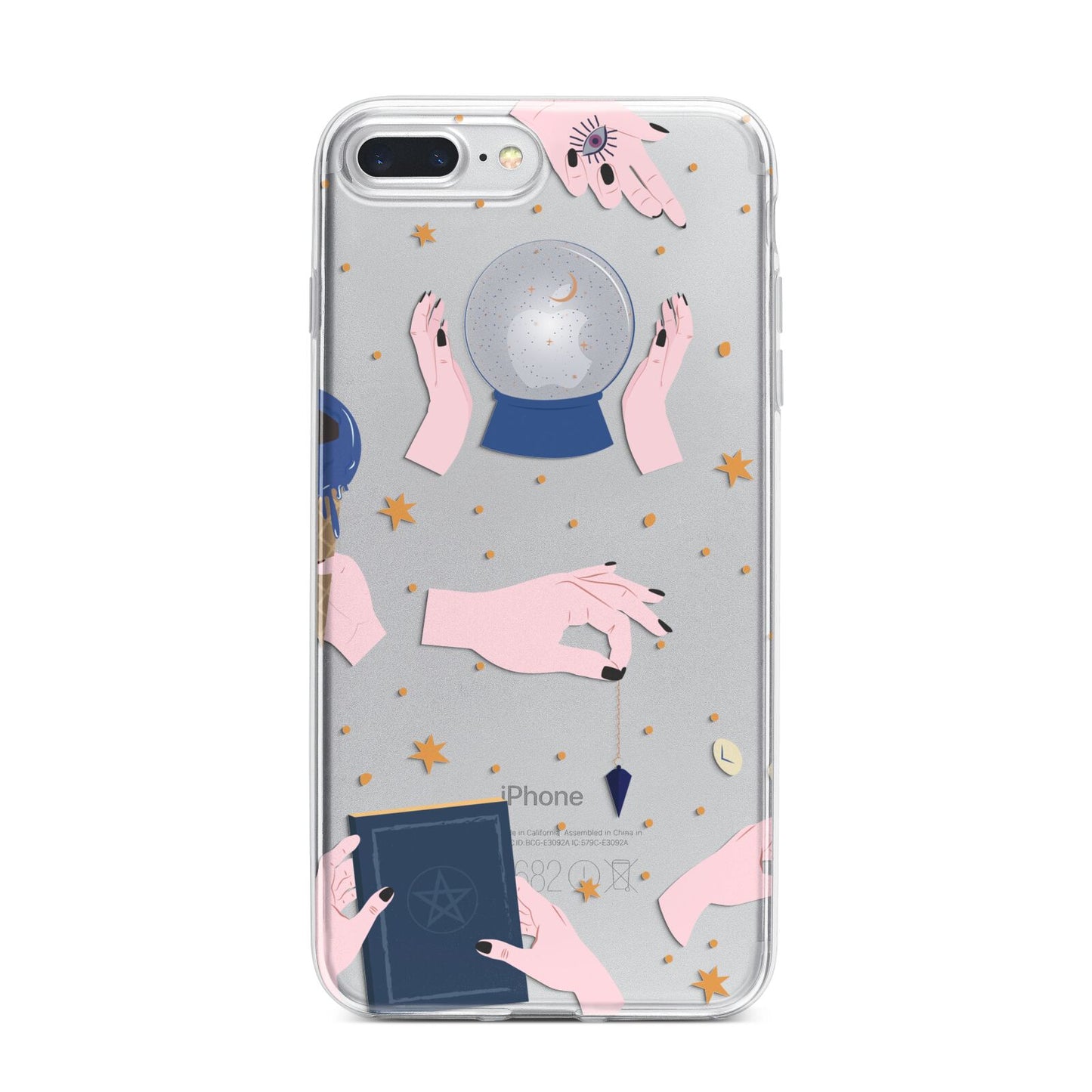 Clairvoyant Witches Hands iPhone 7 Plus Bumper Case on Silver iPhone