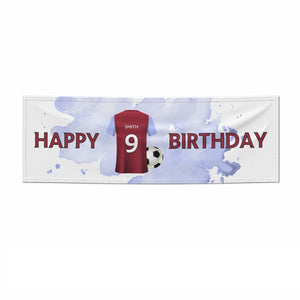 Claret and Blue Personalised Football Shirt Banner