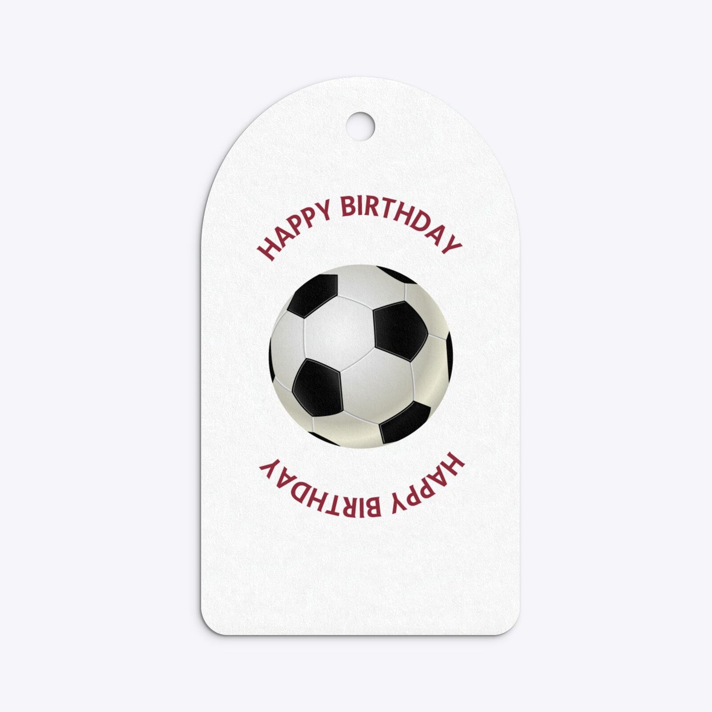 Claret and Blue Personalised Football Shirt Arched Rectangle Gift Tag Back
