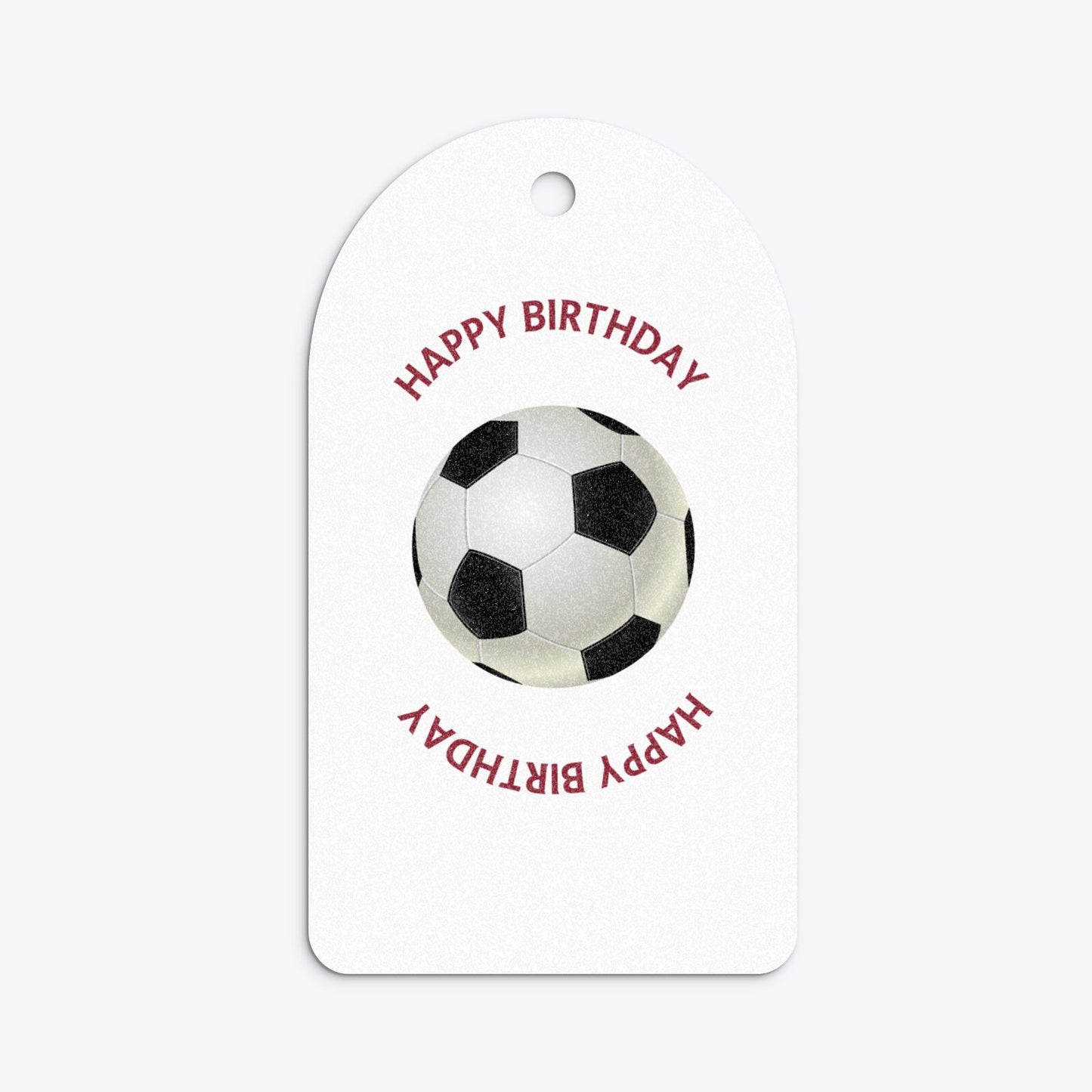 Claret and Blue Personalised Football Shirt Arched Rectangle Glitter Gift Tag Back