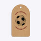 Claret and Blue Personalised Football Shirt Arched Rectangle Kraft Gift Tag Back