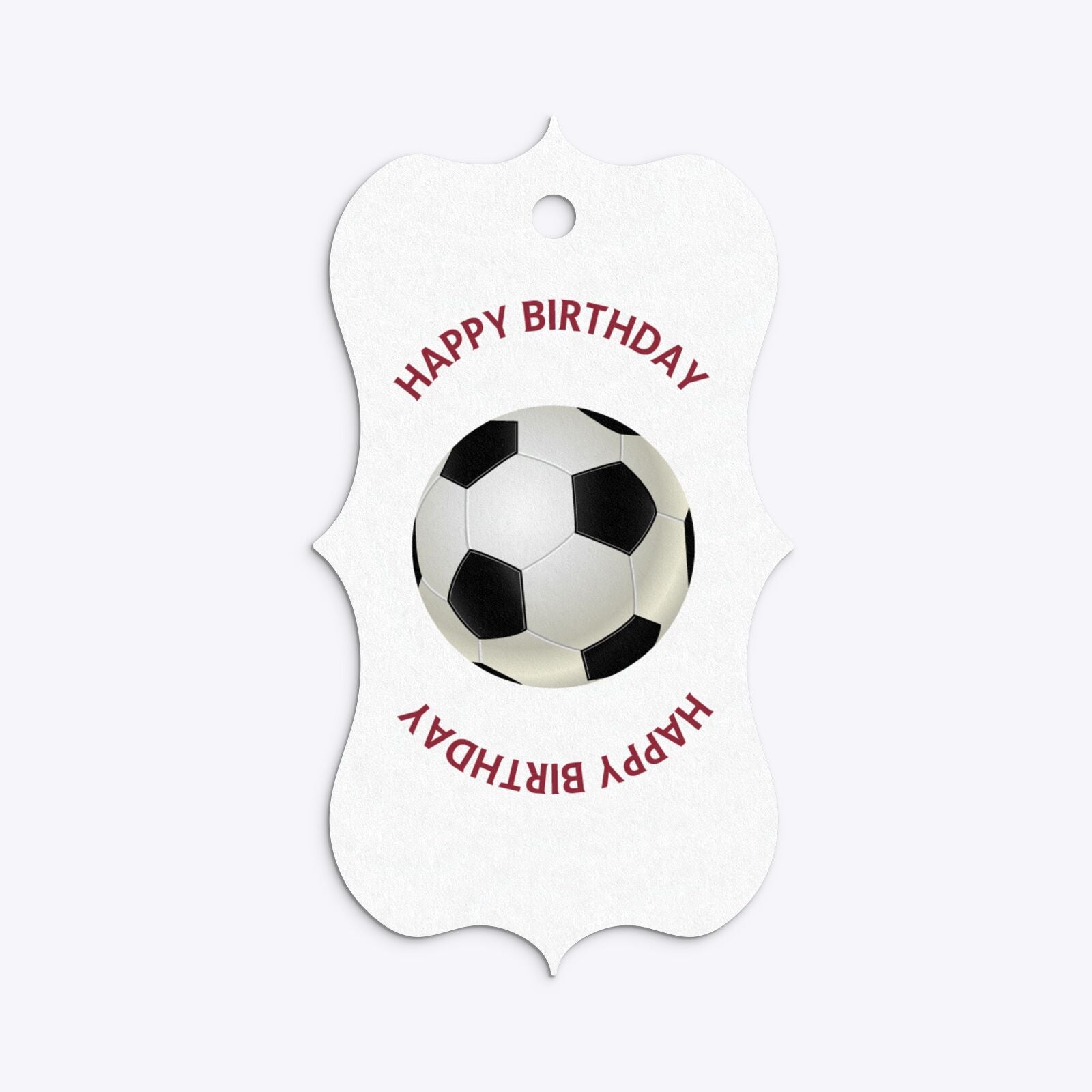 Claret and Blue Personalised Football Shirt Bracket Gift Tag Back