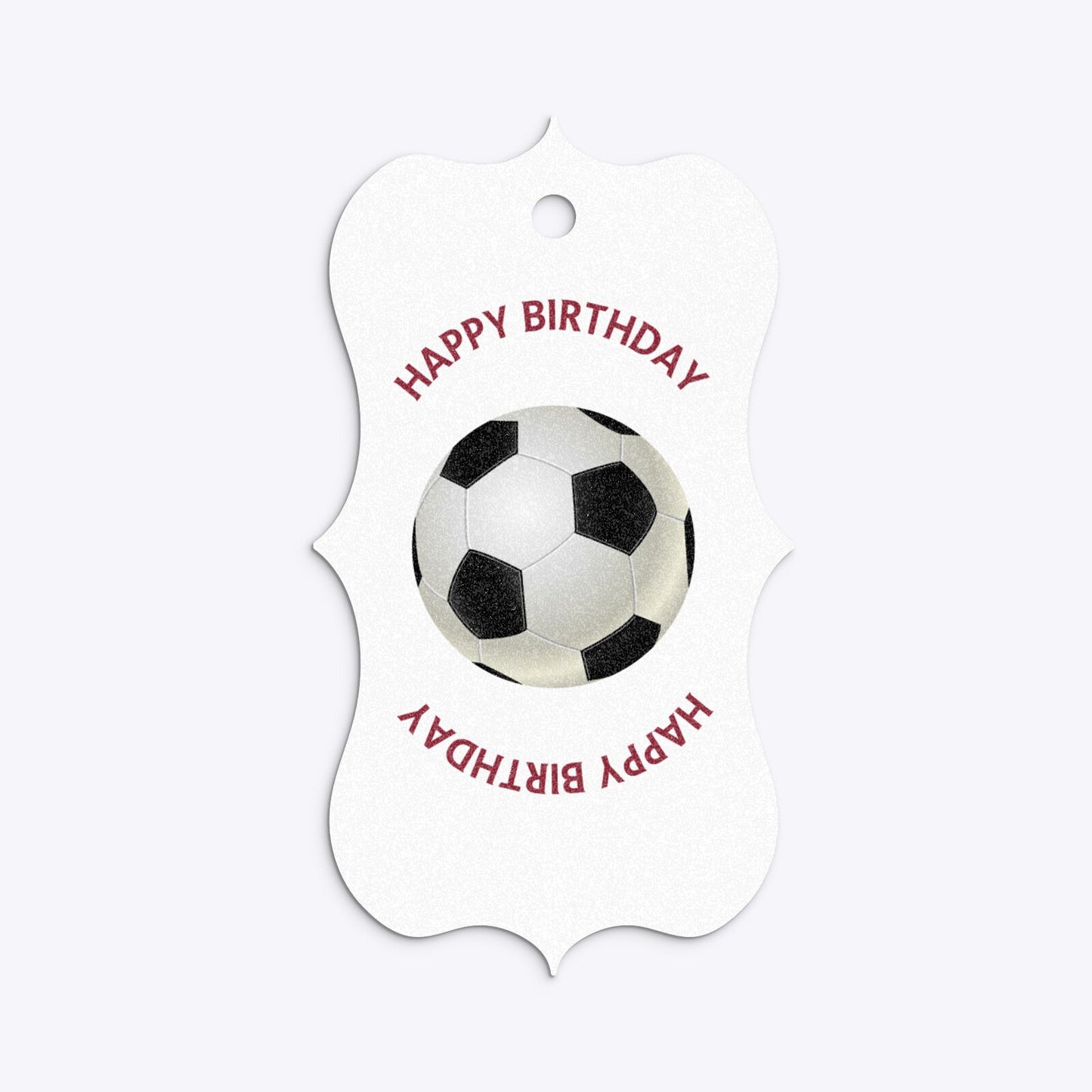 Claret and Blue Personalised Football Shirt Bracket Glitter Gift Tag Back