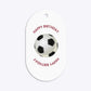 Claret and Blue Personalised Football Shirt Flat Edge Glitter Oval Gift Tag Back