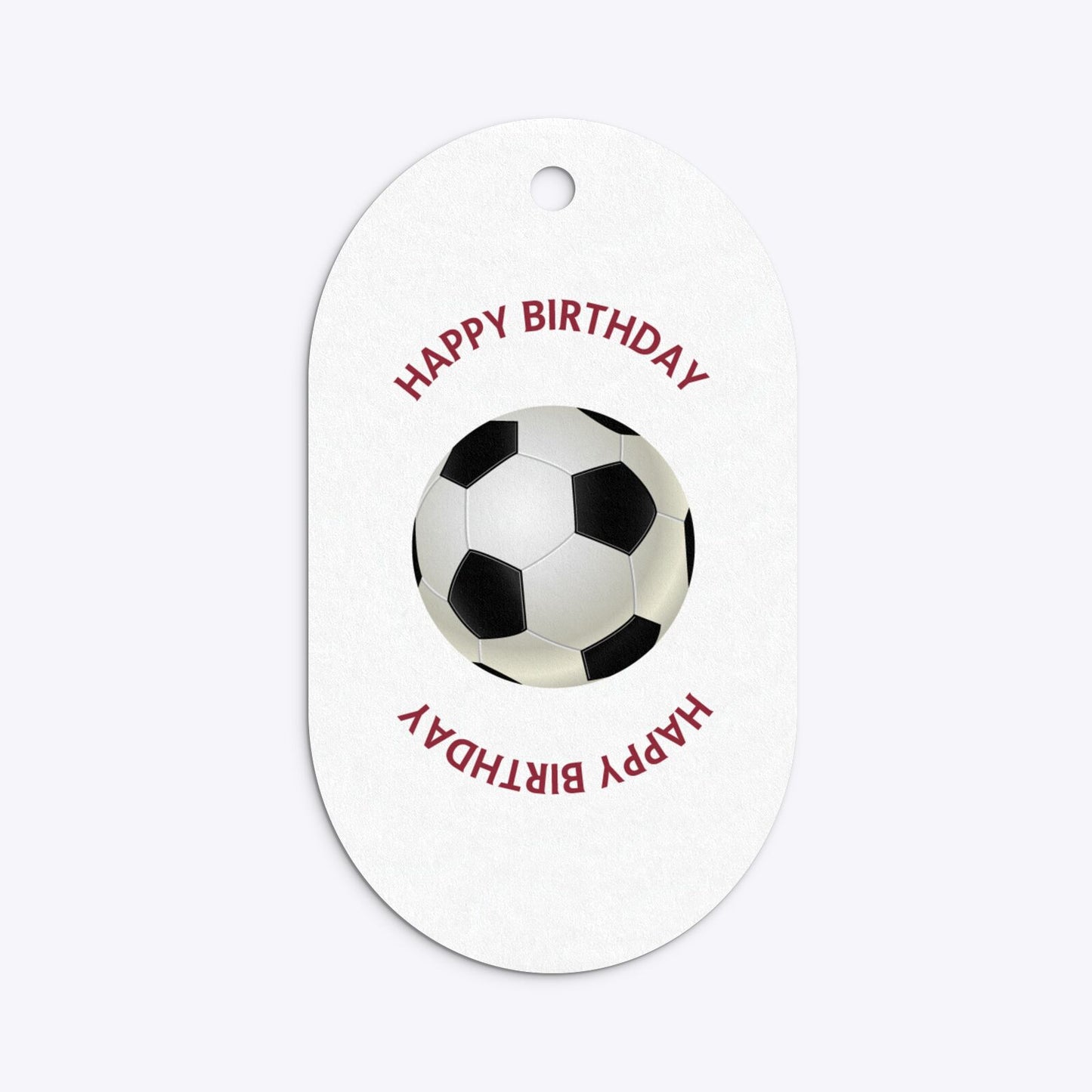 Claret and Blue Personalised Football Shirt Flat Edge Oval Gift Tag Back