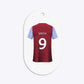 Claret and Blue Personalised Football Shirt Flat Edge Oval Gift Tag