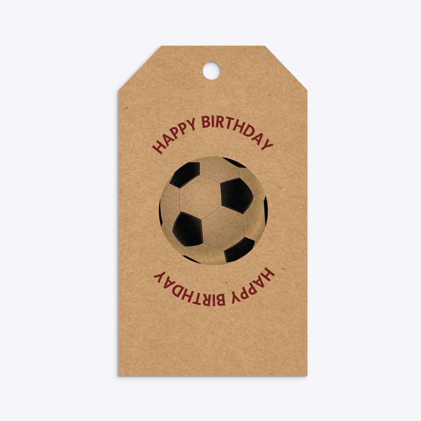 Claret and Blue Personalised Football Shirt Gift Tag Kraft Back