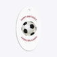 Claret and Blue Personalised Football Shirt Oval Glitter Gift Tag Back