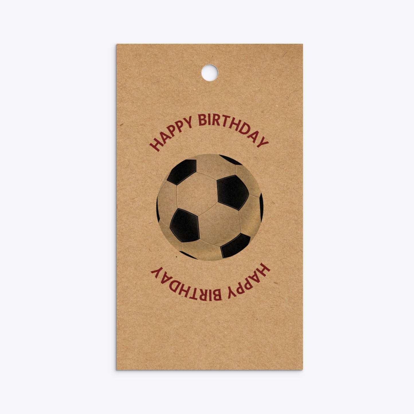 Claret and Blue Personalised Football Shirt Rectangle Kraft Gift Tag Back