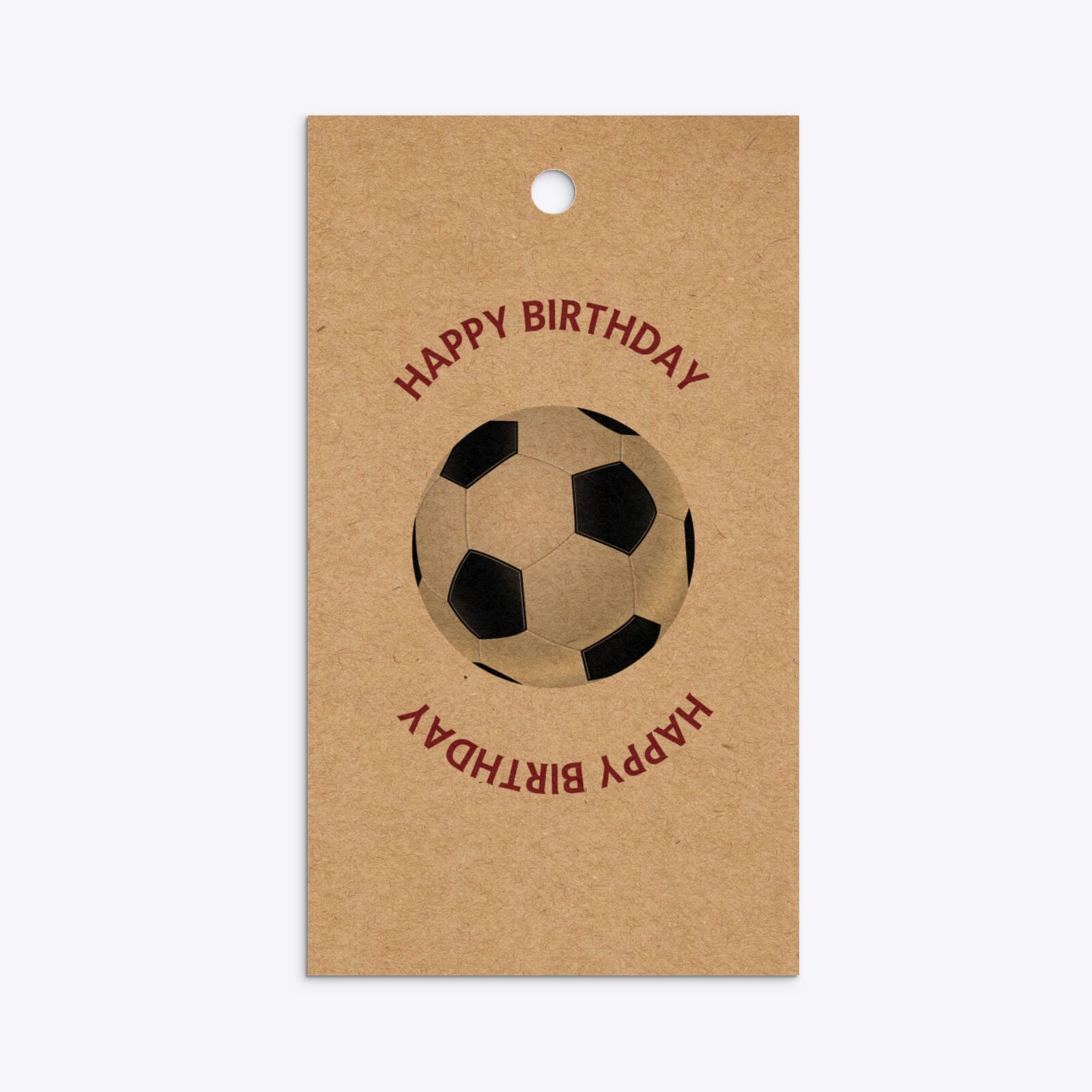 Claret and Blue Personalised Football Shirt Rectangle Kraft Gift Tag Back