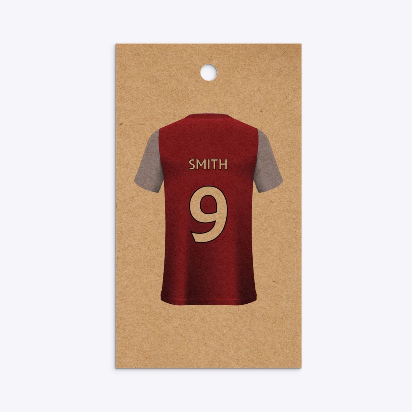 Claret and Blue Personalised Football Shirt Rectangle Kraft Gift Tag