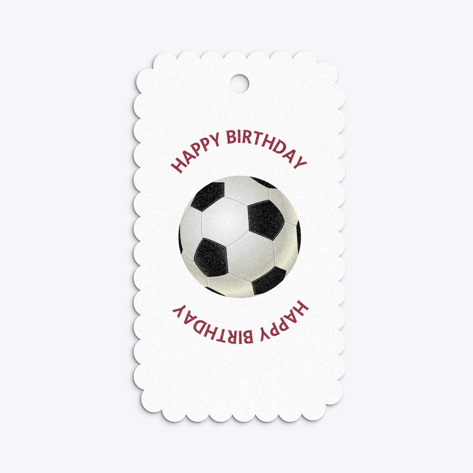 Claret and Blue Personalised Football Shirt Small Scalloped Glitter Gift Tag Back