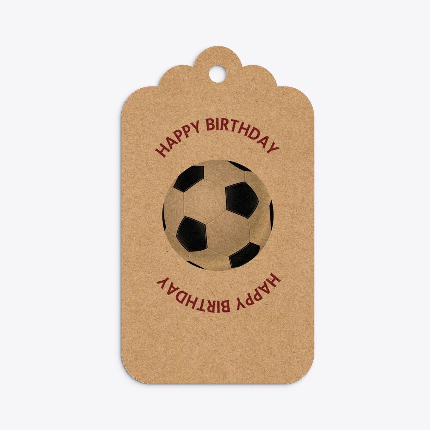 Claret and Blue Personalised Football Shirt Three Tier Kraft Rectangle Gift Tag Back