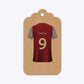Claret and Blue Personalised Football Shirt Three Tier Kraft Rectangle Gift Tag
