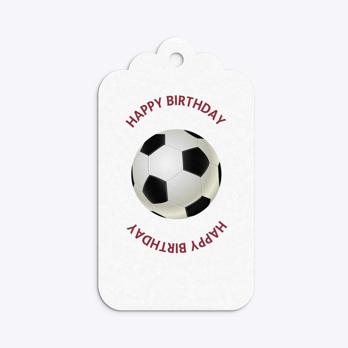Claret and Blue Personalised Football Shirt Three Tier Rectangle Gift Tag Back
