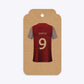 Claret and Blue Personalised Football Shirt Two Tier Kraft Rectangle Gift Tag