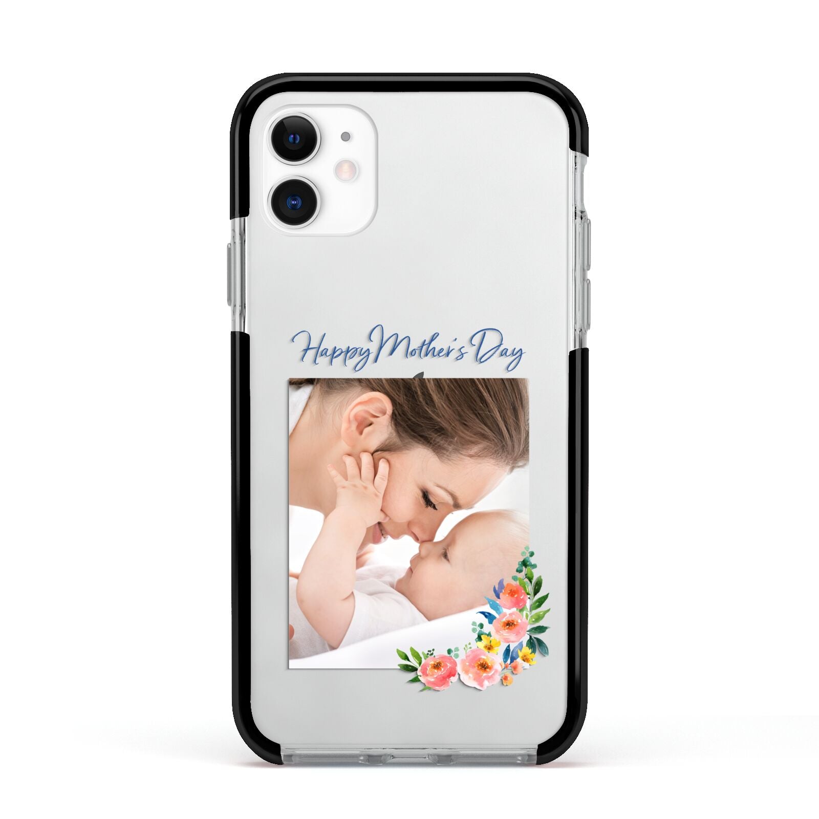 Classic Mothers Day Apple iPhone 11 in White with Black Impact Case