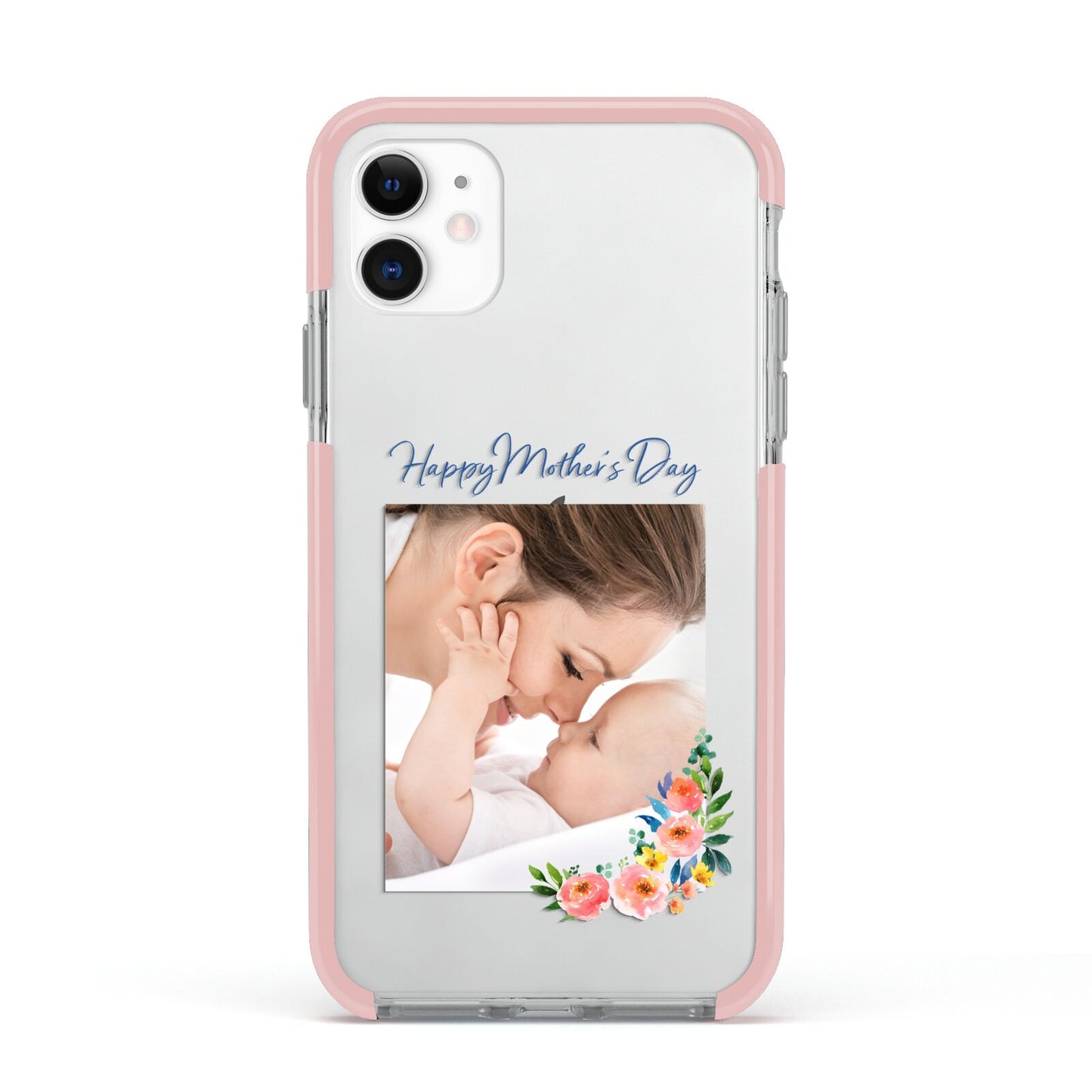 Classic Mothers Day Apple iPhone 11 in White with Pink Impact Case
