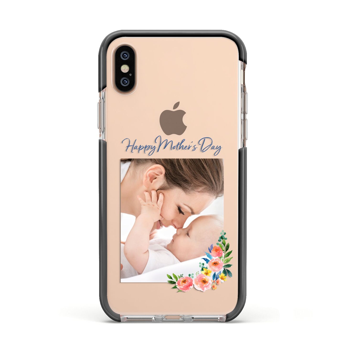 Classic Mothers Day Apple iPhone Xs Impact Case Black Edge on Gold Phone