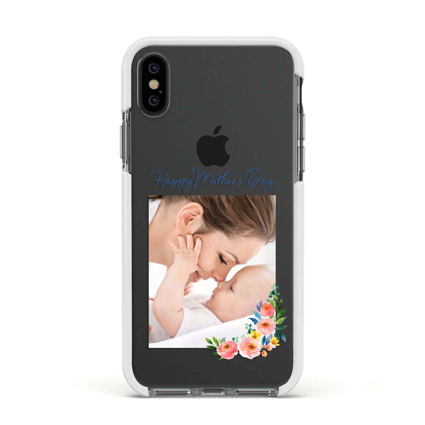 Classic Mothers Day Apple iPhone Xs Impact Case White Edge on Black Phone