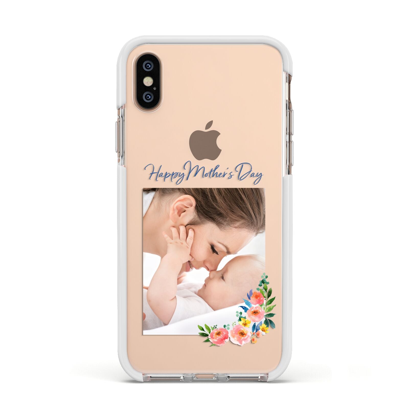 Classic Mothers Day Apple iPhone Xs Impact Case White Edge on Gold Phone