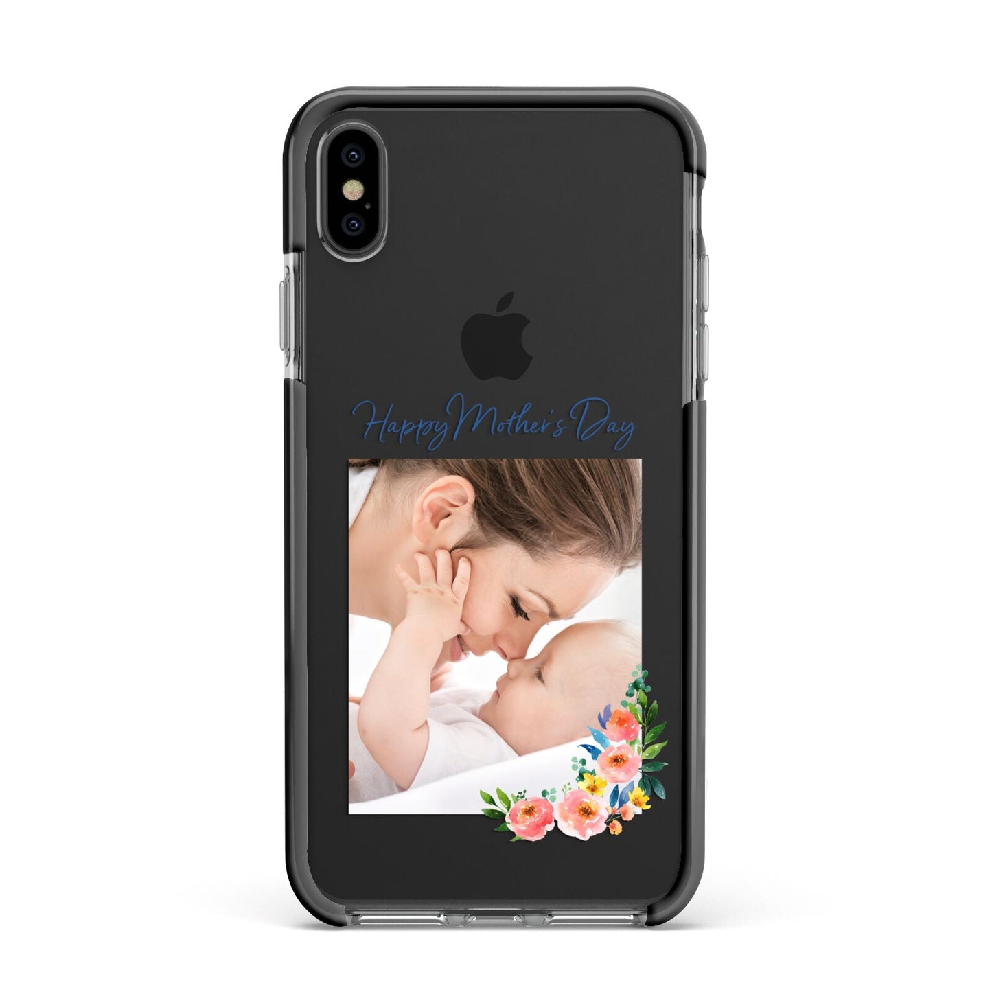 Classic Mothers Day Apple iPhone Xs Max Impact Case Black Edge on Black Phone