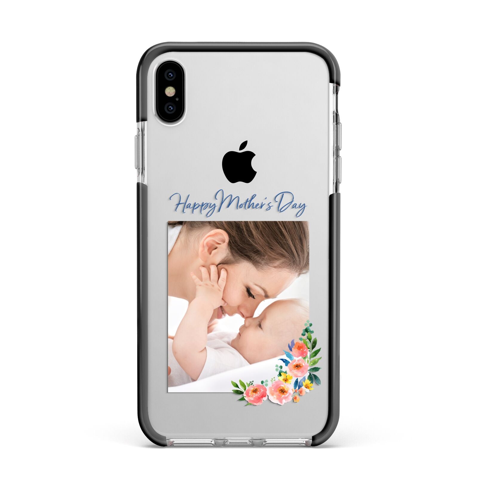 Classic Mothers Day Apple iPhone Xs Max Impact Case Black Edge on Silver Phone