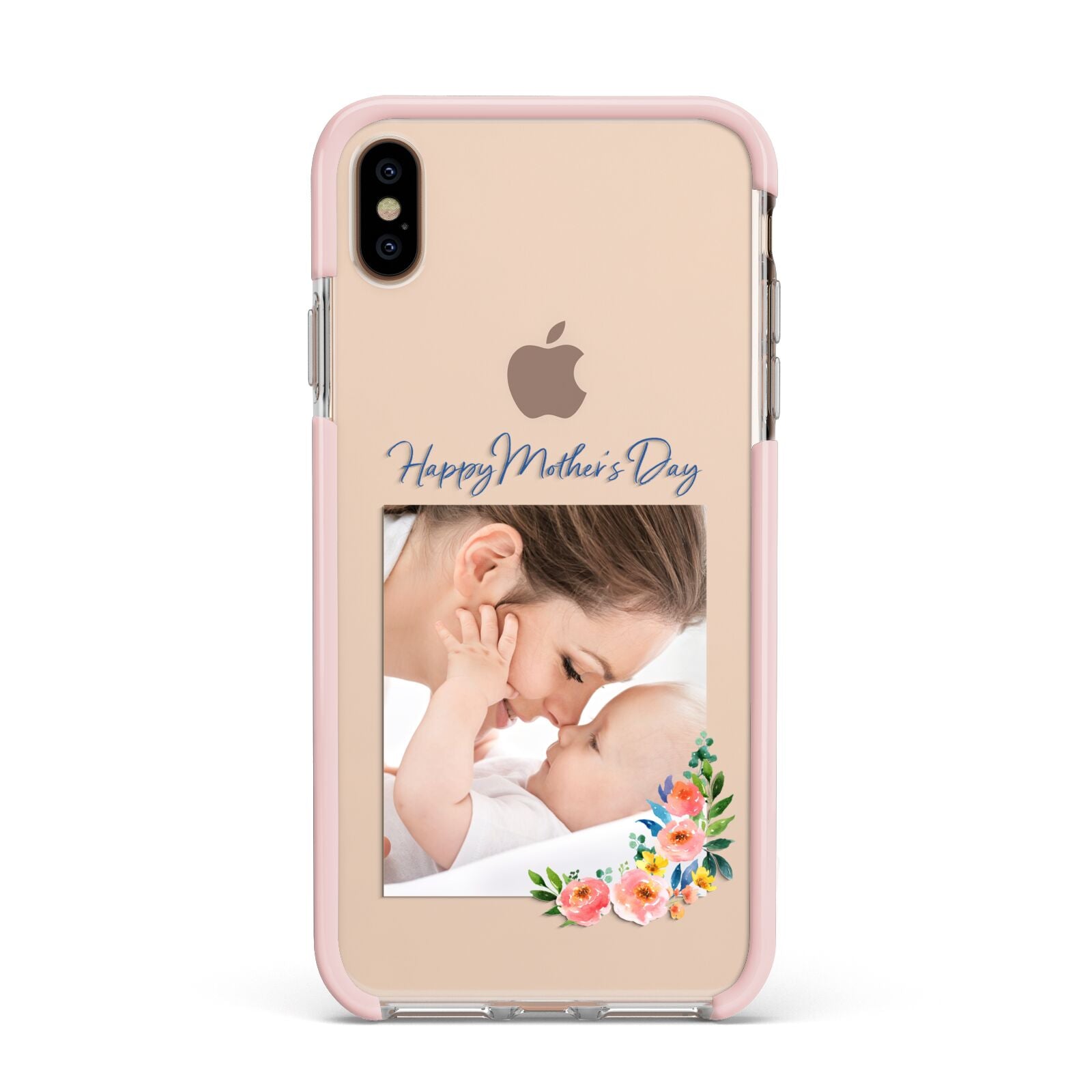 Classic Mothers Day Apple iPhone Xs Max Impact Case Pink Edge on Gold Phone