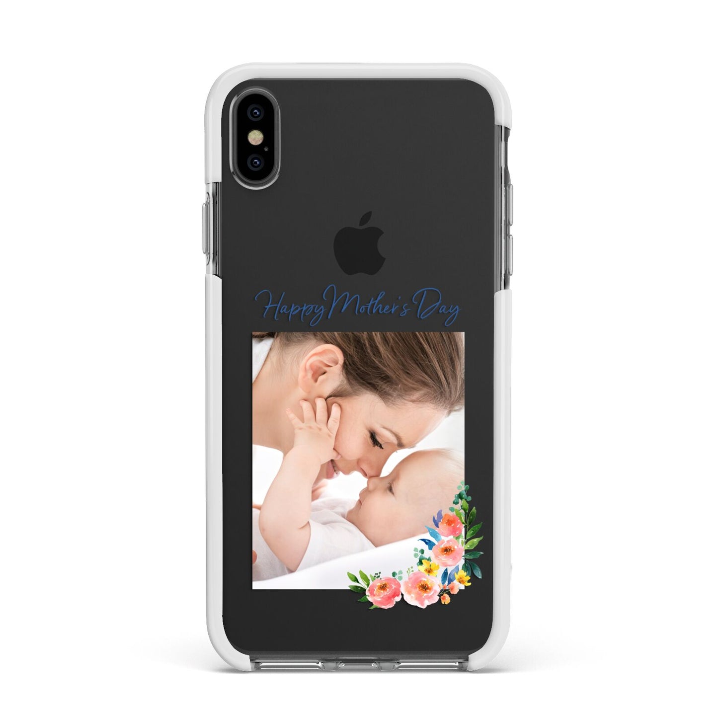 Classic Mothers Day Apple iPhone Xs Max Impact Case White Edge on Black Phone