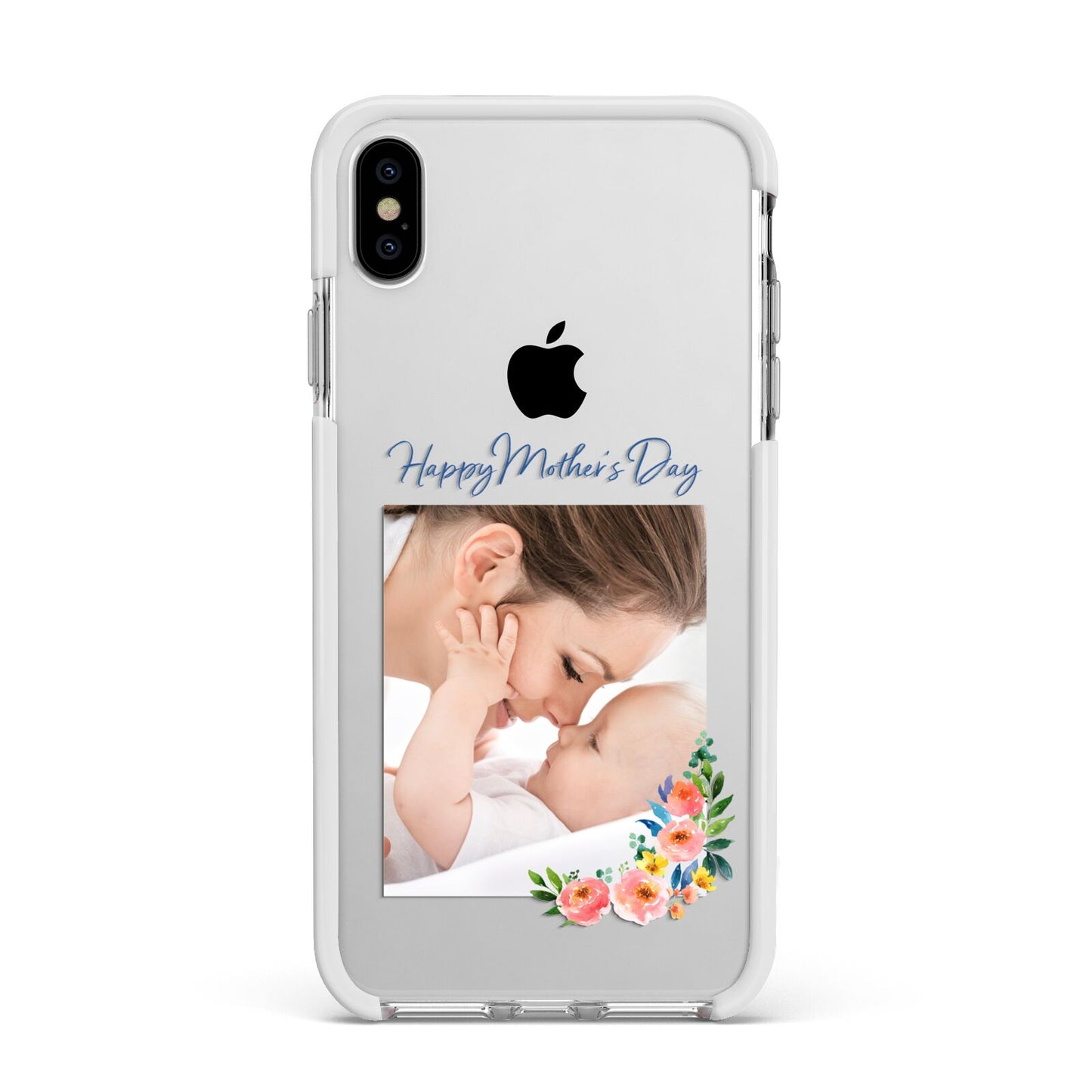 Classic Mothers Day Apple iPhone Xs Max Impact Case White Edge on Silver Phone