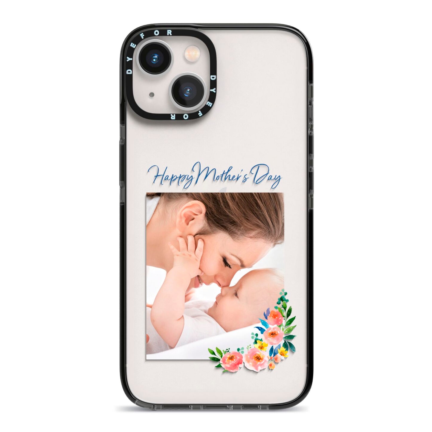 Classic Mothers Day iPhone 13 Black Impact Case on Silver phone