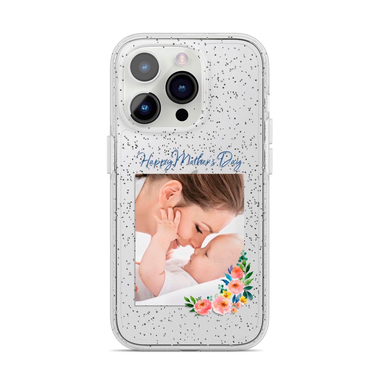 Classic Mothers Day iPhone 14 Pro Glitter Tough Case Silver