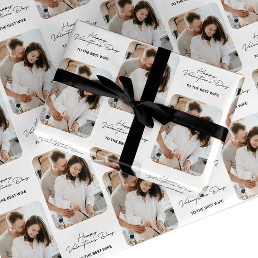 Classic Valentine s Photo Custom Wrapping Paper