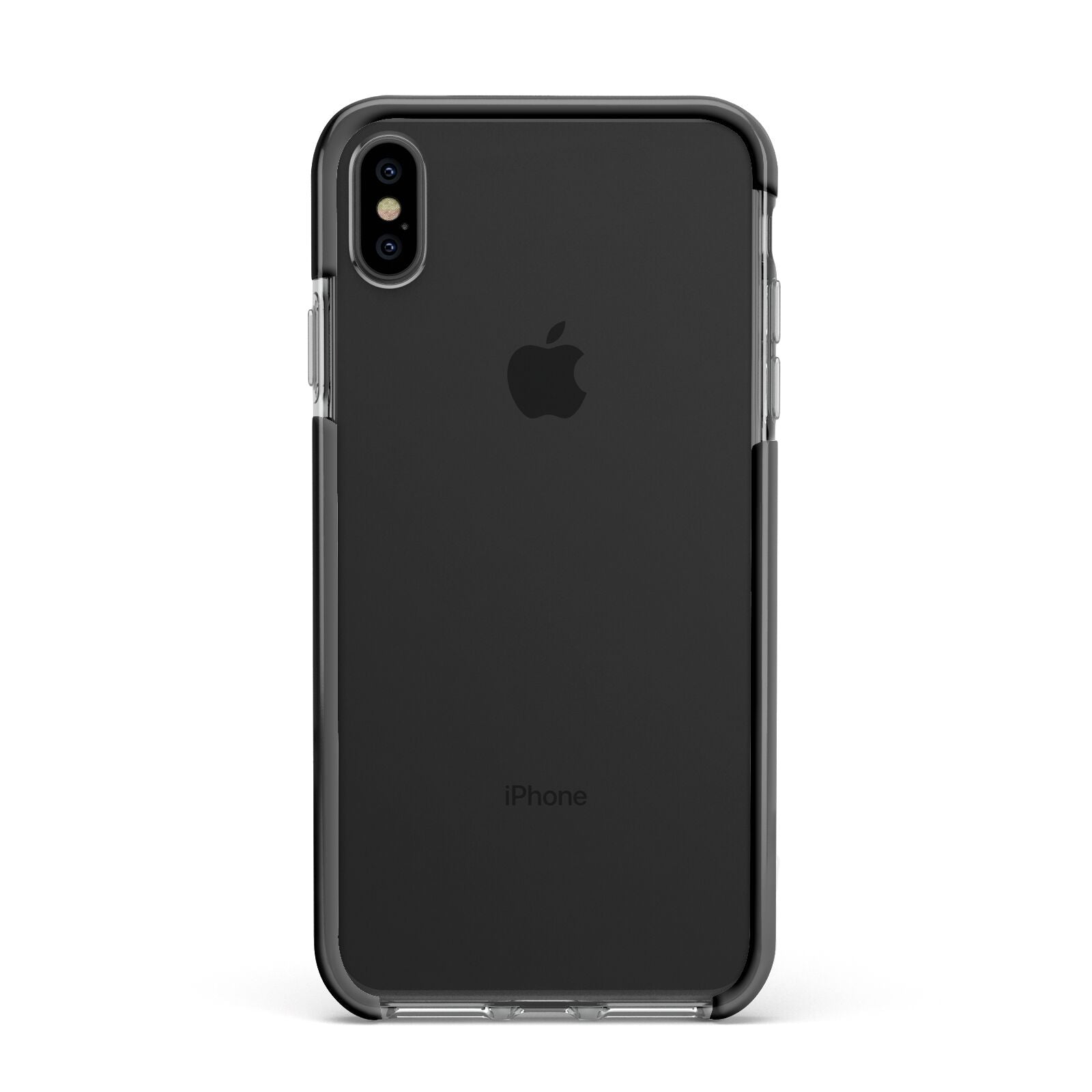 Clear Apple iPhone Xs Max Impact Case Black Edge on Black Phone