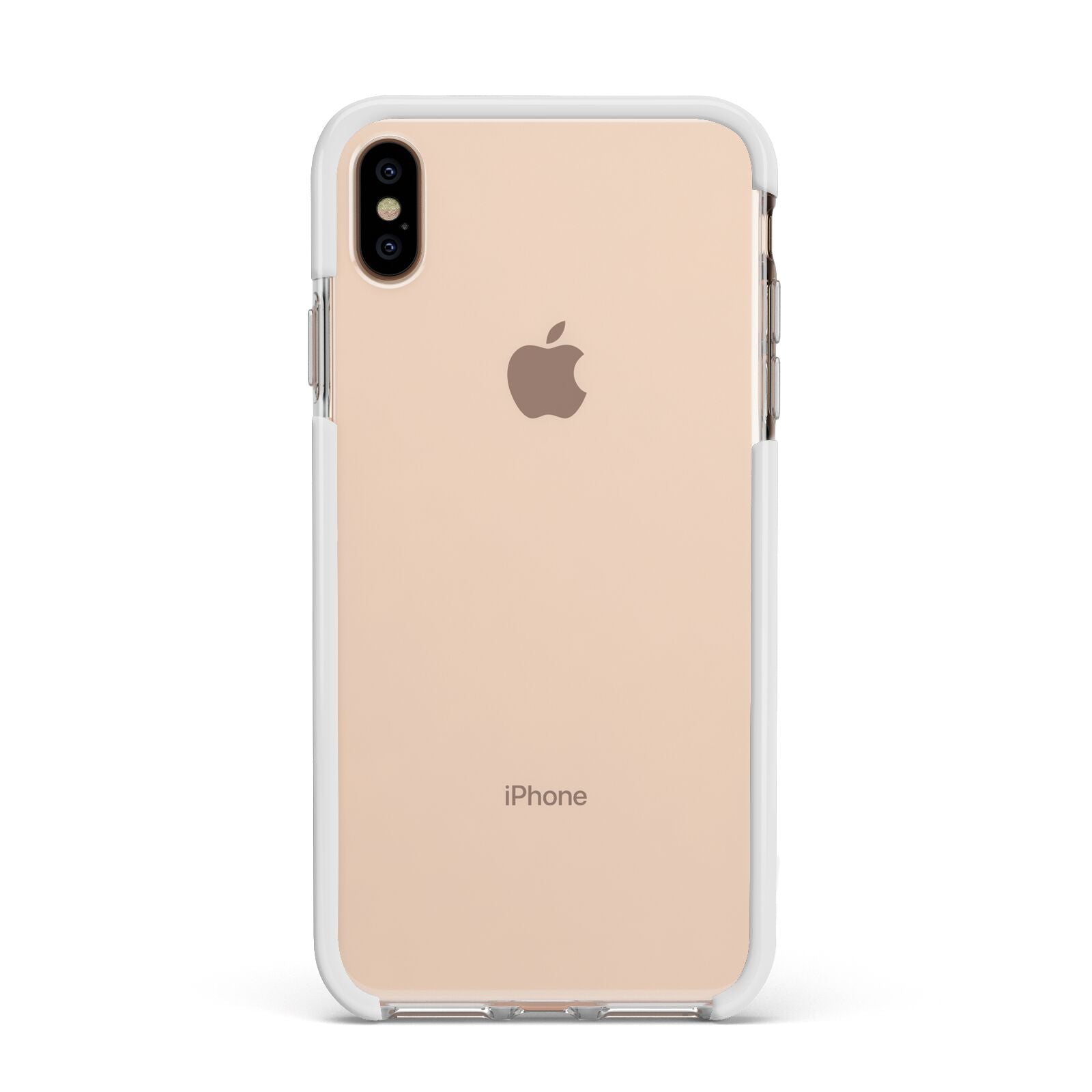 Clear Apple iPhone Xs Max Impact Case White Edge on Gold Phone