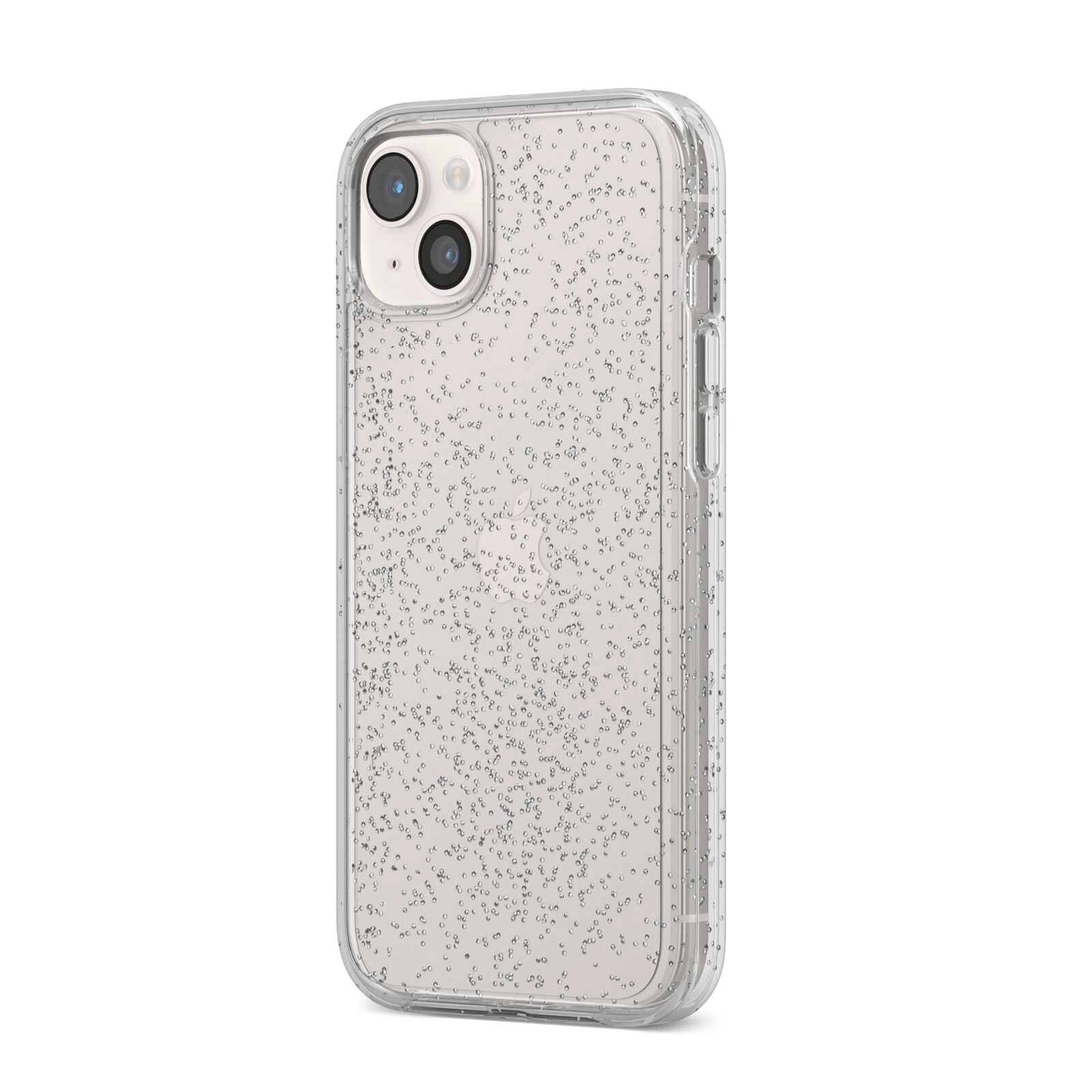 Clear iPhone 14 Plus Glitter Tough Case Starlight Angled Image