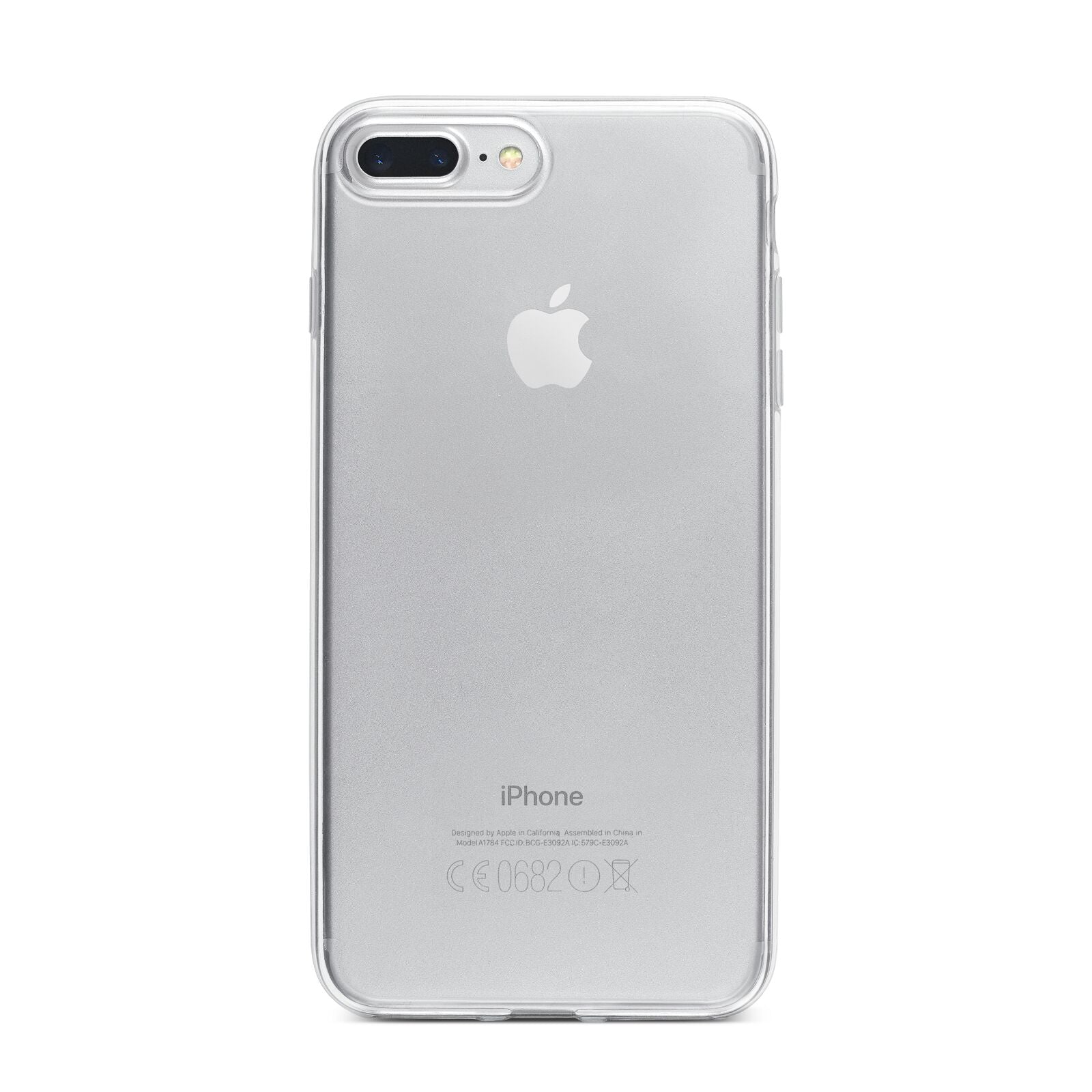 Clear iPhone 7 Plus Bumper Case on Silver iPhone