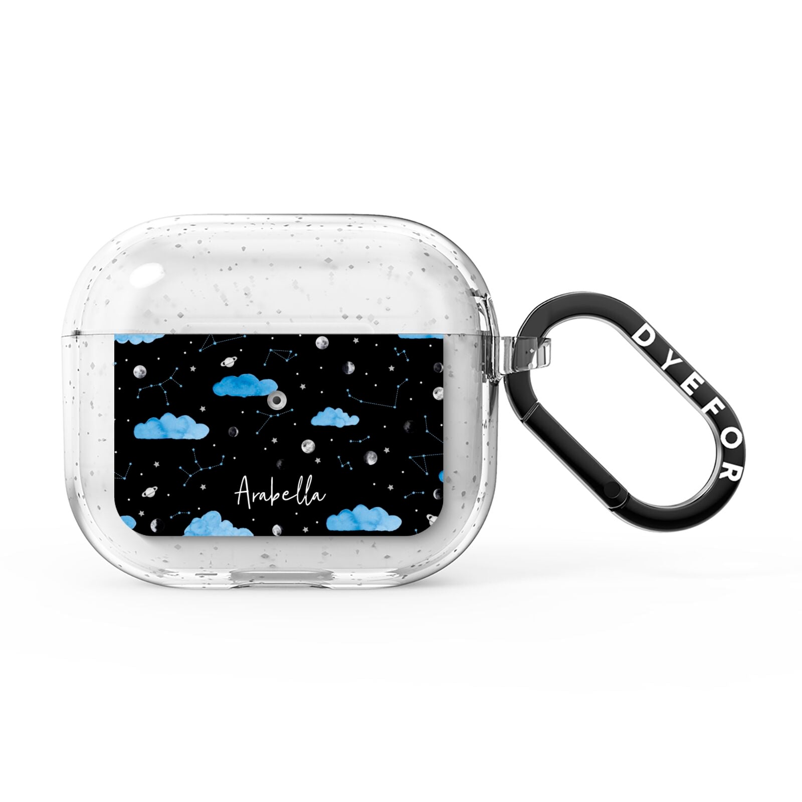 Cloudy Night Sky with Name AirPods Glitter Case 3rd Gen