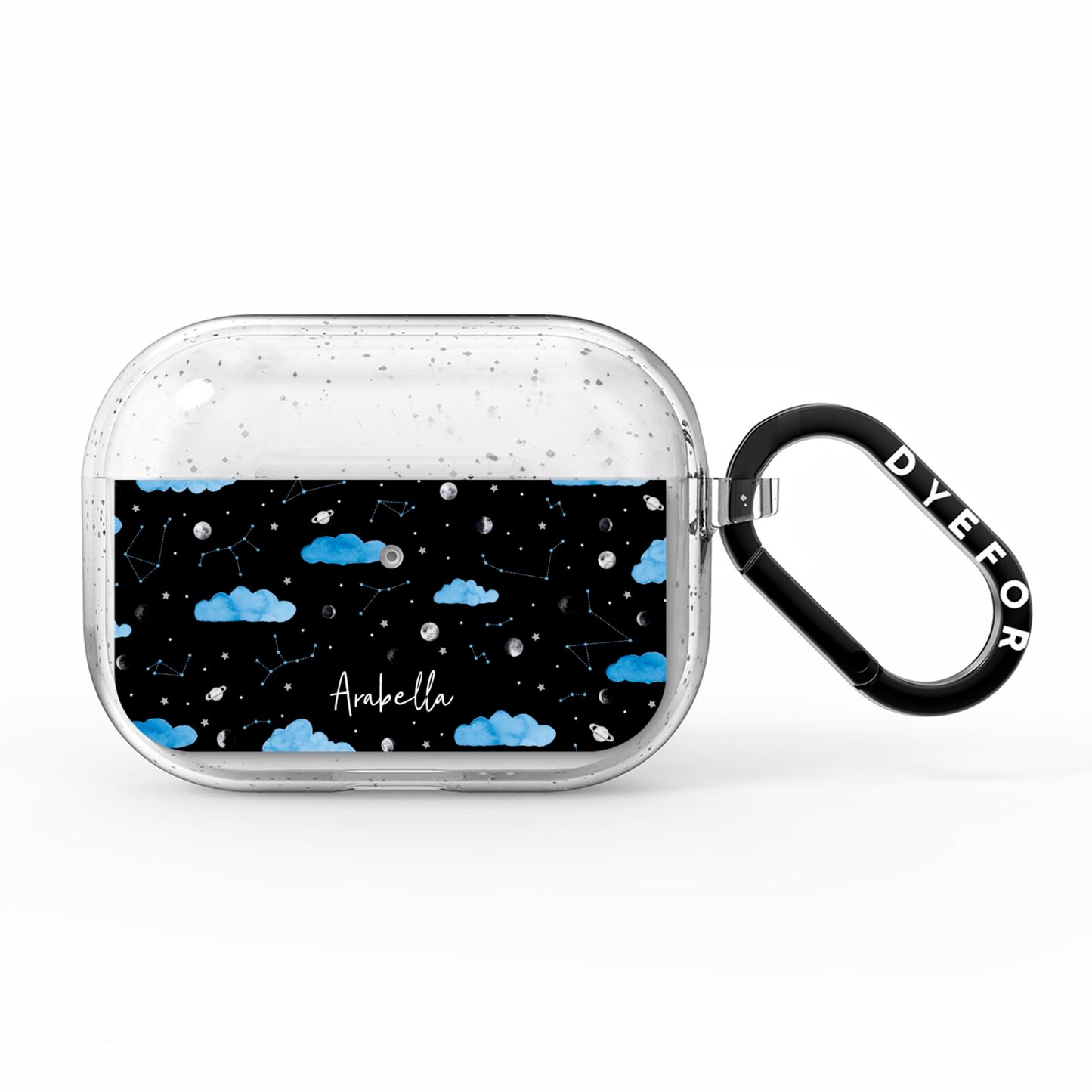Cloudy Night Sky with Name AirPods Pro Glitter Case