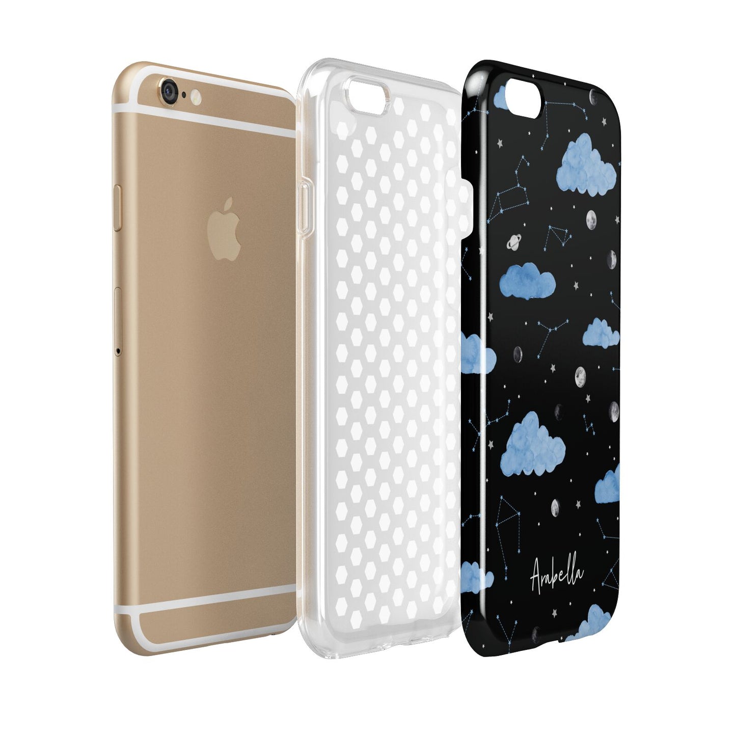 Cloudy Night Sky with Name Apple iPhone 6 3D Tough Case Expanded view