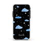 Cloudy Night Sky with Name Apple iPhone Xs Impact Case White Edge on Black Phone