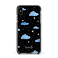 Cloudy Night Sky with Name Apple iPhone Xs Max Impact Case Black Edge on Black Phone