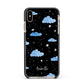 Cloudy Night Sky with Name Apple iPhone Xs Max Impact Case Black Edge on Gold Phone