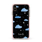 Cloudy Night Sky with Name Apple iPhone Xs Max Impact Case Pink Edge on Gold Phone